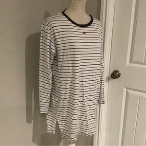 Tommy Hilfiger Navy and White Striped Top